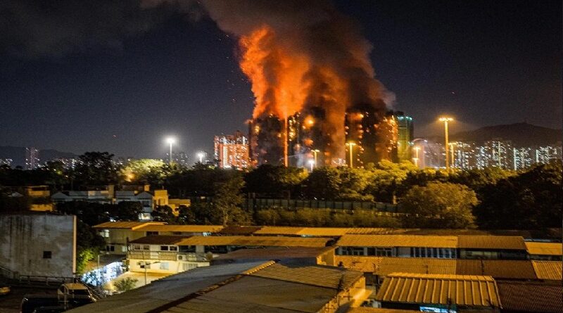 Decretan 3 días de duelo por gigantesco incendio en Hong Kong